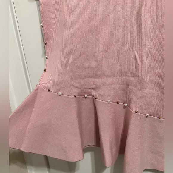 Midnight Velvet Pearly Pink Midi Sweater Dress Beautiful and RARE SIZE L - Picture 3 of 7